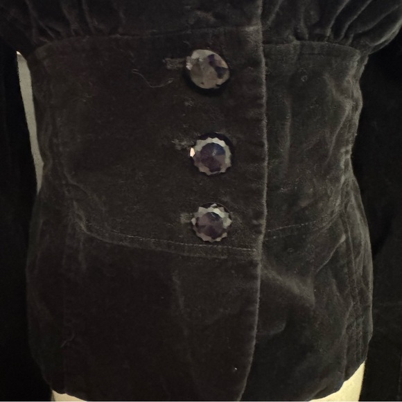 🖤 Guess Jeans Black Velvet Fitted Blazer (S/P) - Picture 2 of 12